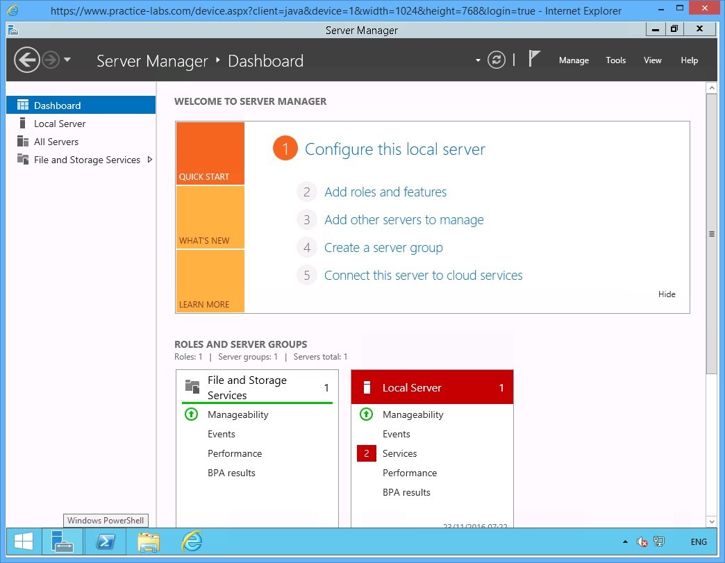 Practice Labs screenshot.